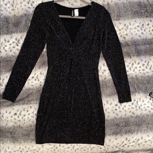Divided Black Sparkly Dress